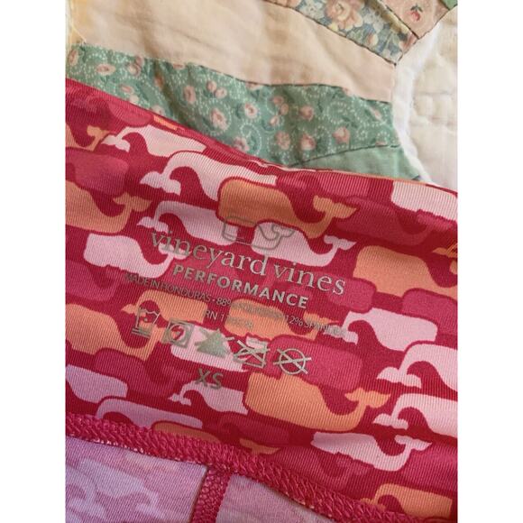Vineyard Vines Performance Leggings XS Multicolor Pink Whale Print Pockets Ankle - Picture 6 of 7